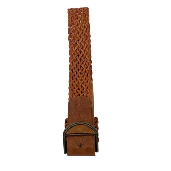 Axe Mode brown woven braided leather boho belt size 32 - Picture 7 of 9